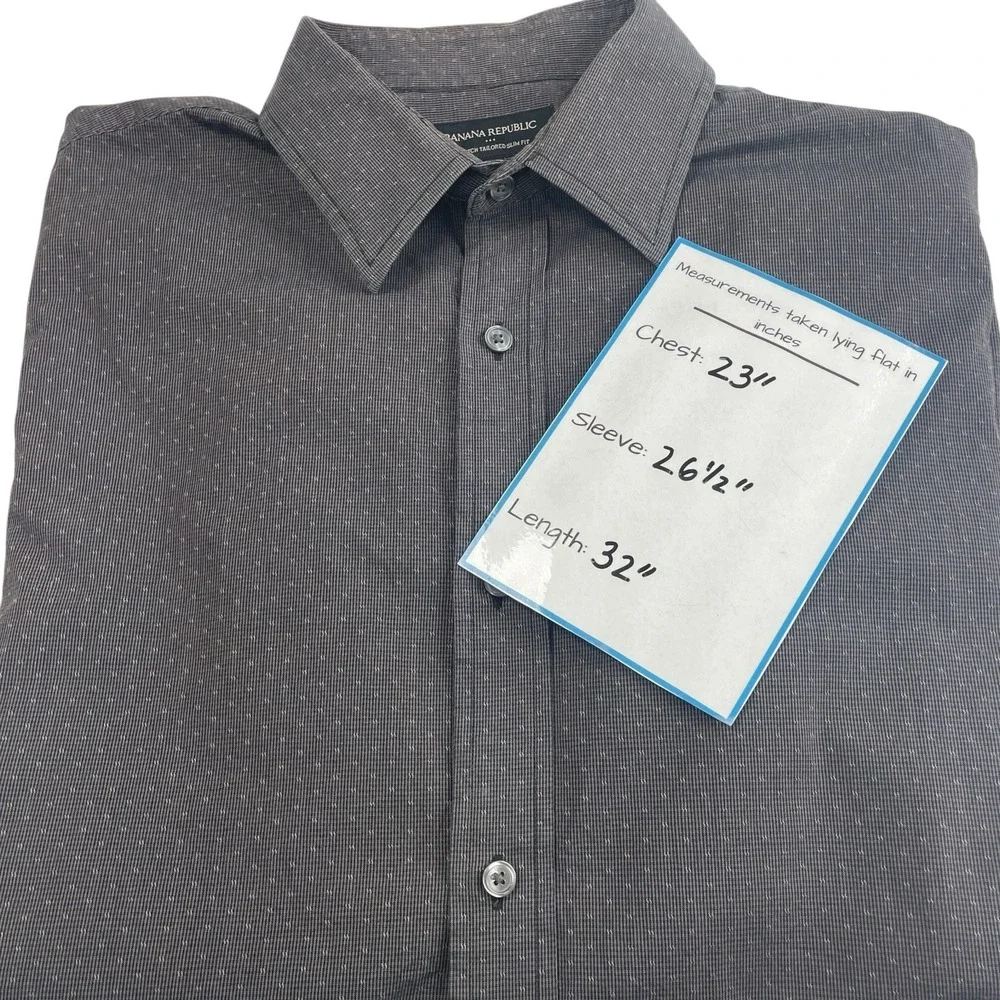 Banana‎ Republic Outlet Men's Stretch Tailored Slim Fit Button Up Size 16-16.5